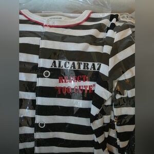 Striped Black and White Baby Onesie